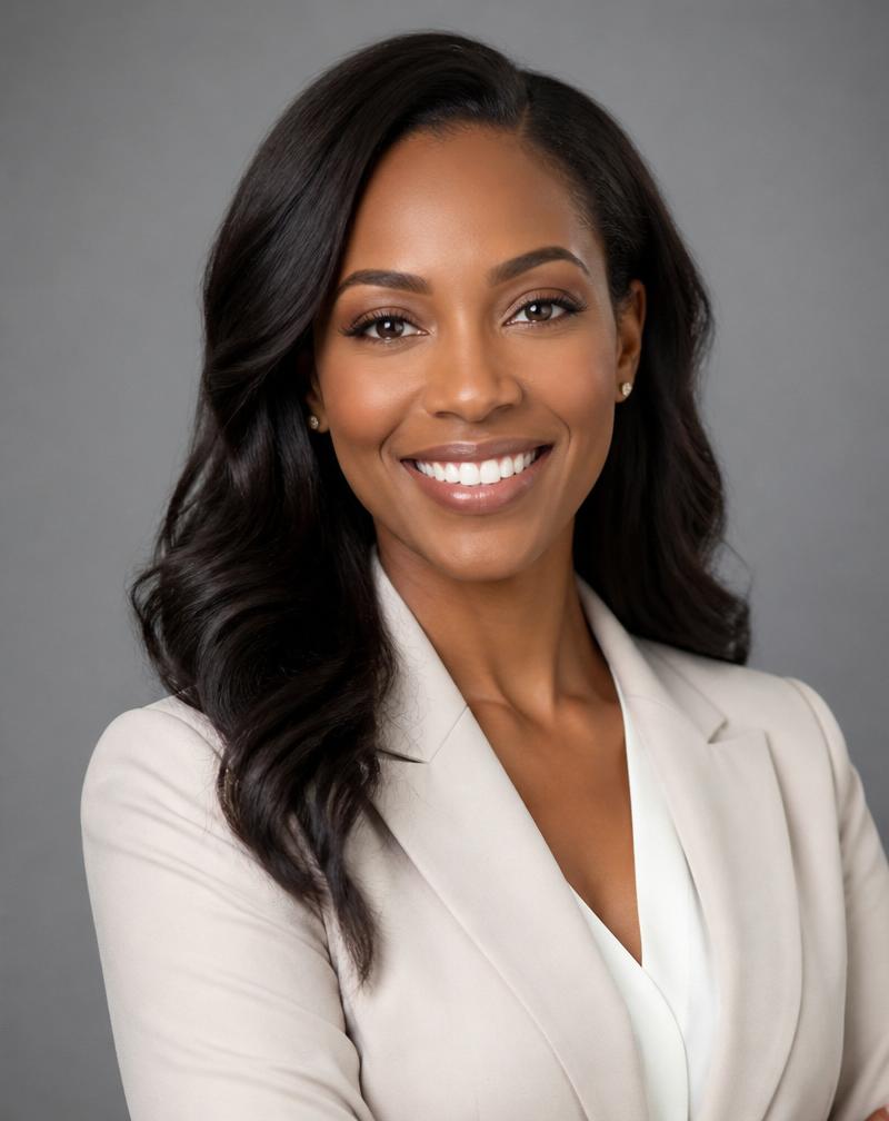 Example real estate headshot: Studio gray · Blazer